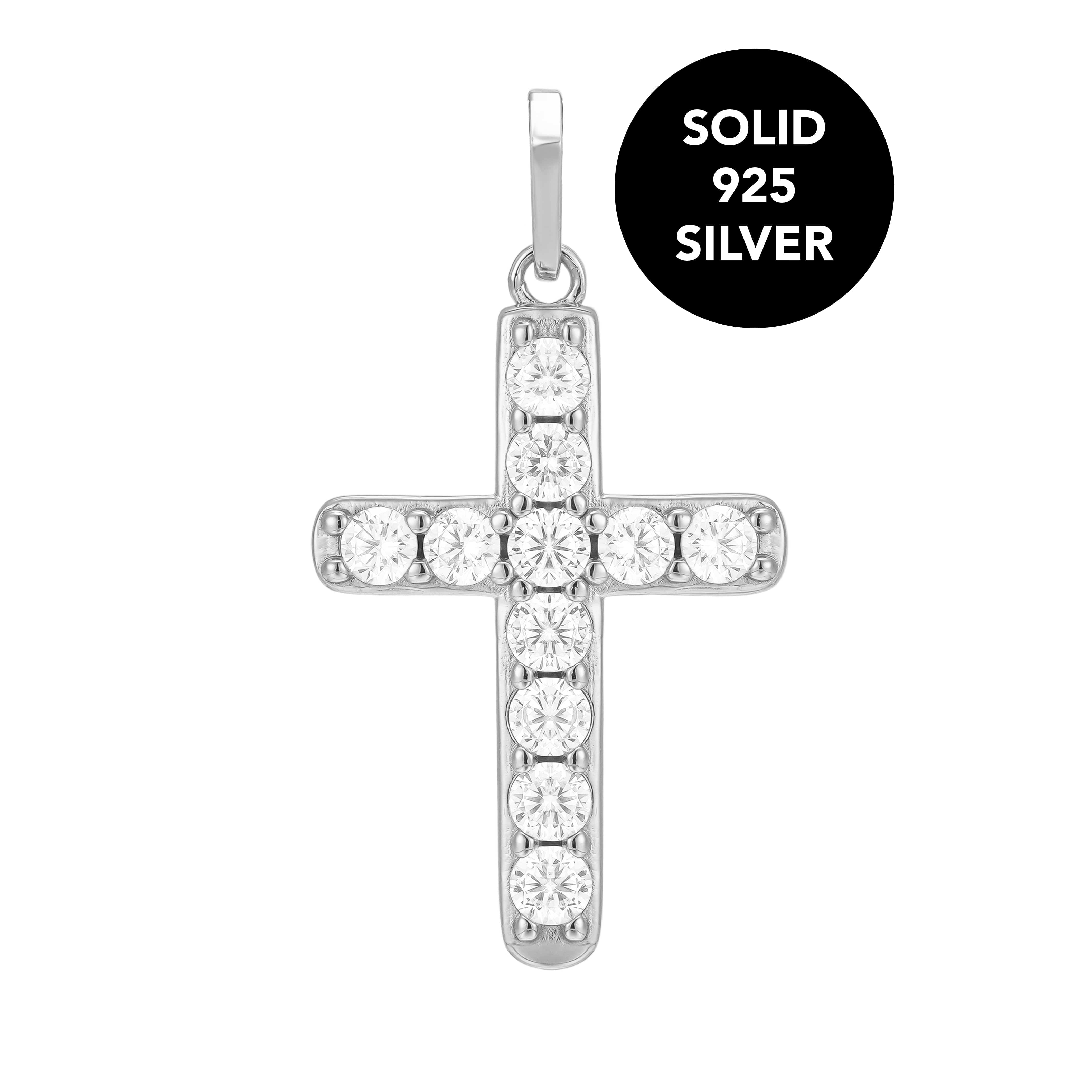 Diamond studded sales cross necklace