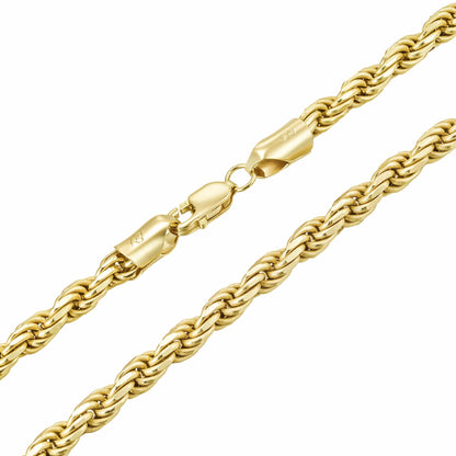 All Wear Jewellery 22" Rope Chain 4mm - Gold