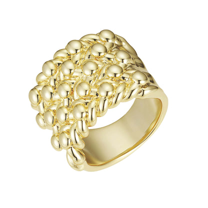 Minimalist Gold Ring 5 Row Keeper Ring - Gold