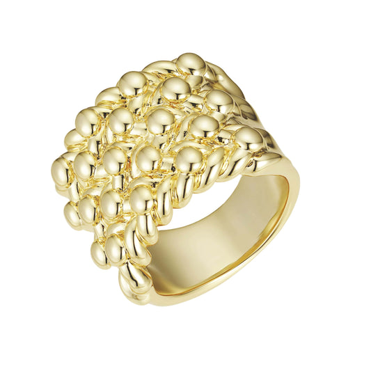 Minimalist Gold Ring 5 Row Keeper Ring - Gold