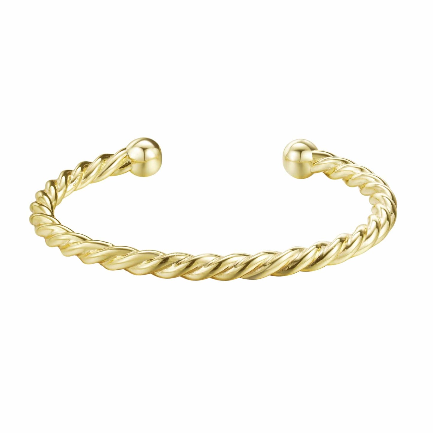 Perfect for Stacking Bracelets Gold Twisted Ball Torque Bangle 5mm - Gold