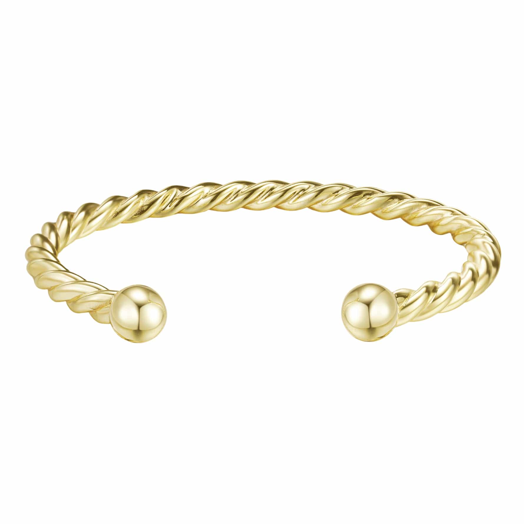 Perfect for Stacking Bracelets Gold Twisted Ball Torque Bangle 5mm - Gold