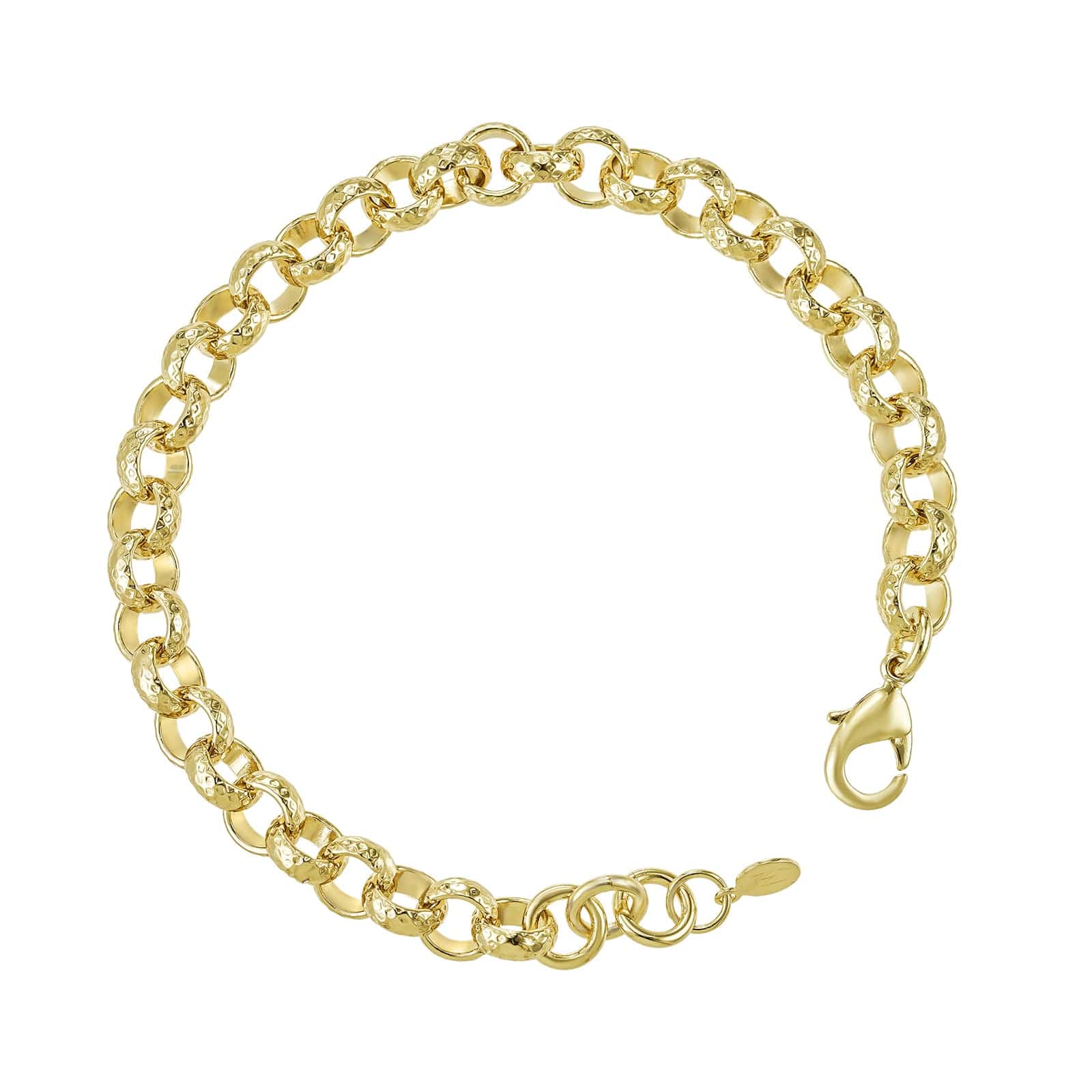 Gold Dipped Bracelets Patterned Belcher Bracelet 8mm - Gold