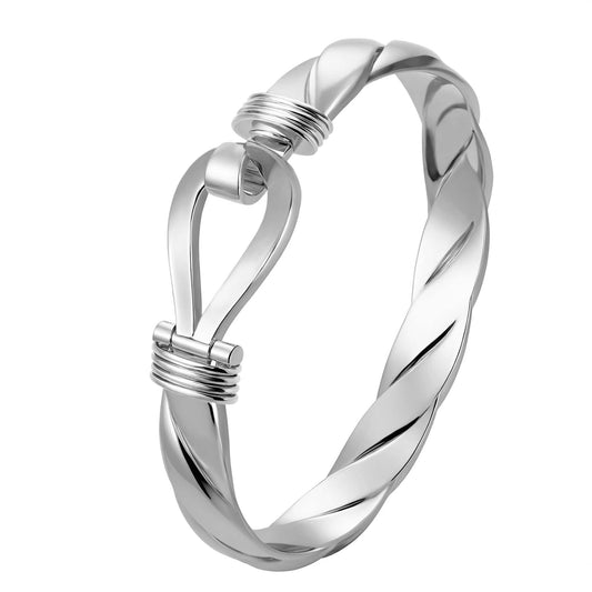 Best-Selling Bangle Bracelets Single Hook Bangle 13mm - White Gold