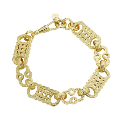 Gold Dipped Bracelets Stars & Bars Bracelet 13mm - Gold