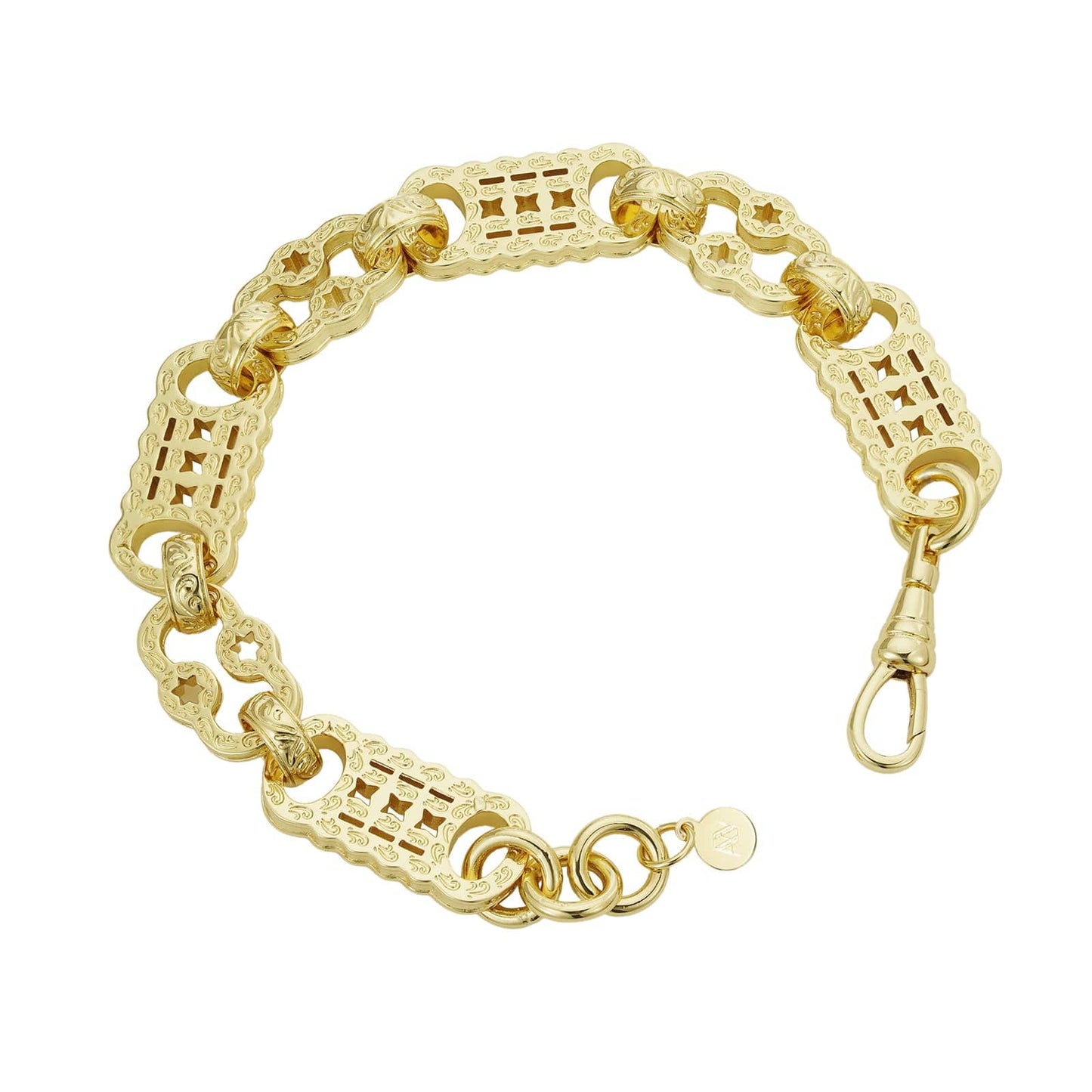 Gold Dipped Bracelets Stars & Bars Bracelet 13mm - Gold