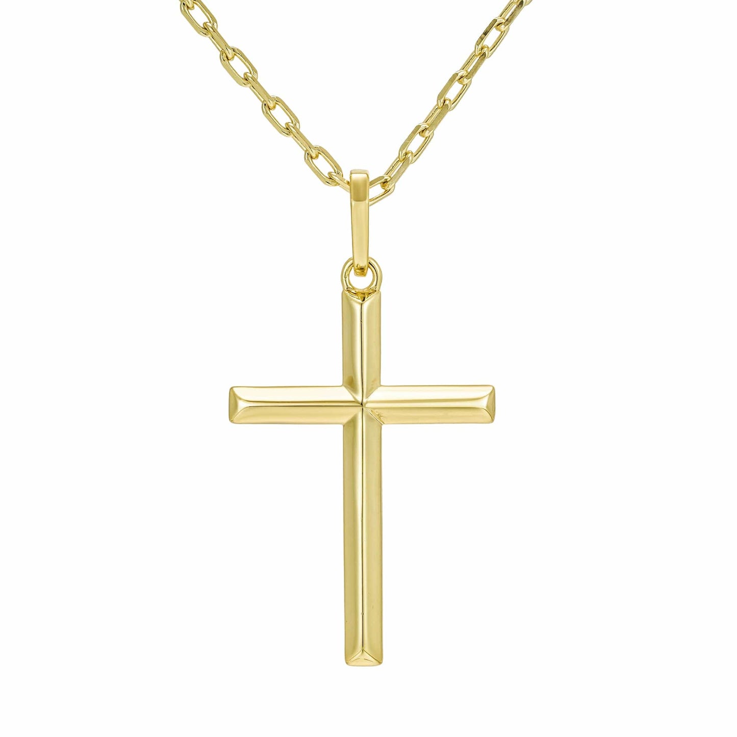 All Wear Jewellery Cable Cross Pendant - Gold