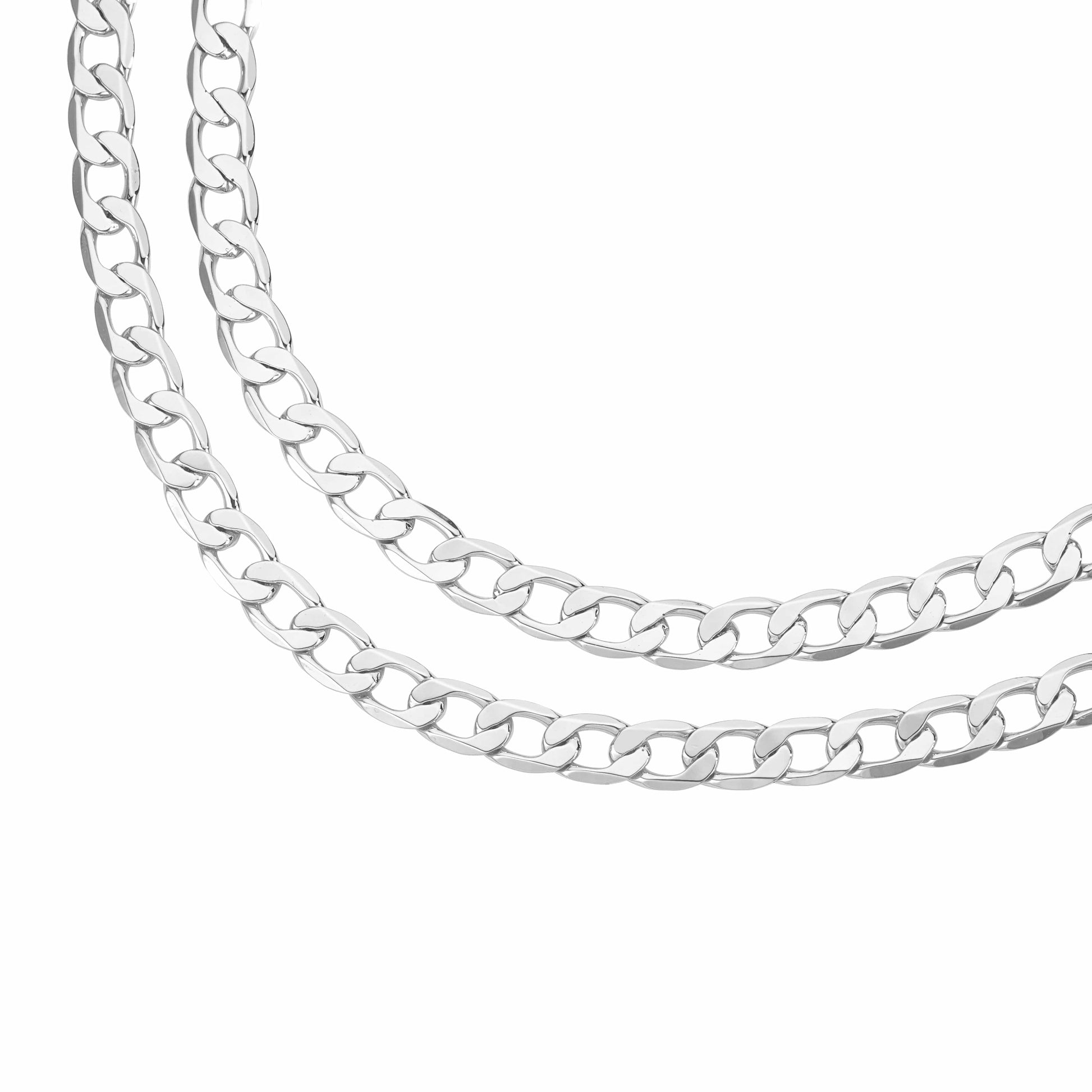 Gold Dipped Chains Curb Chain 6mm - White Gold