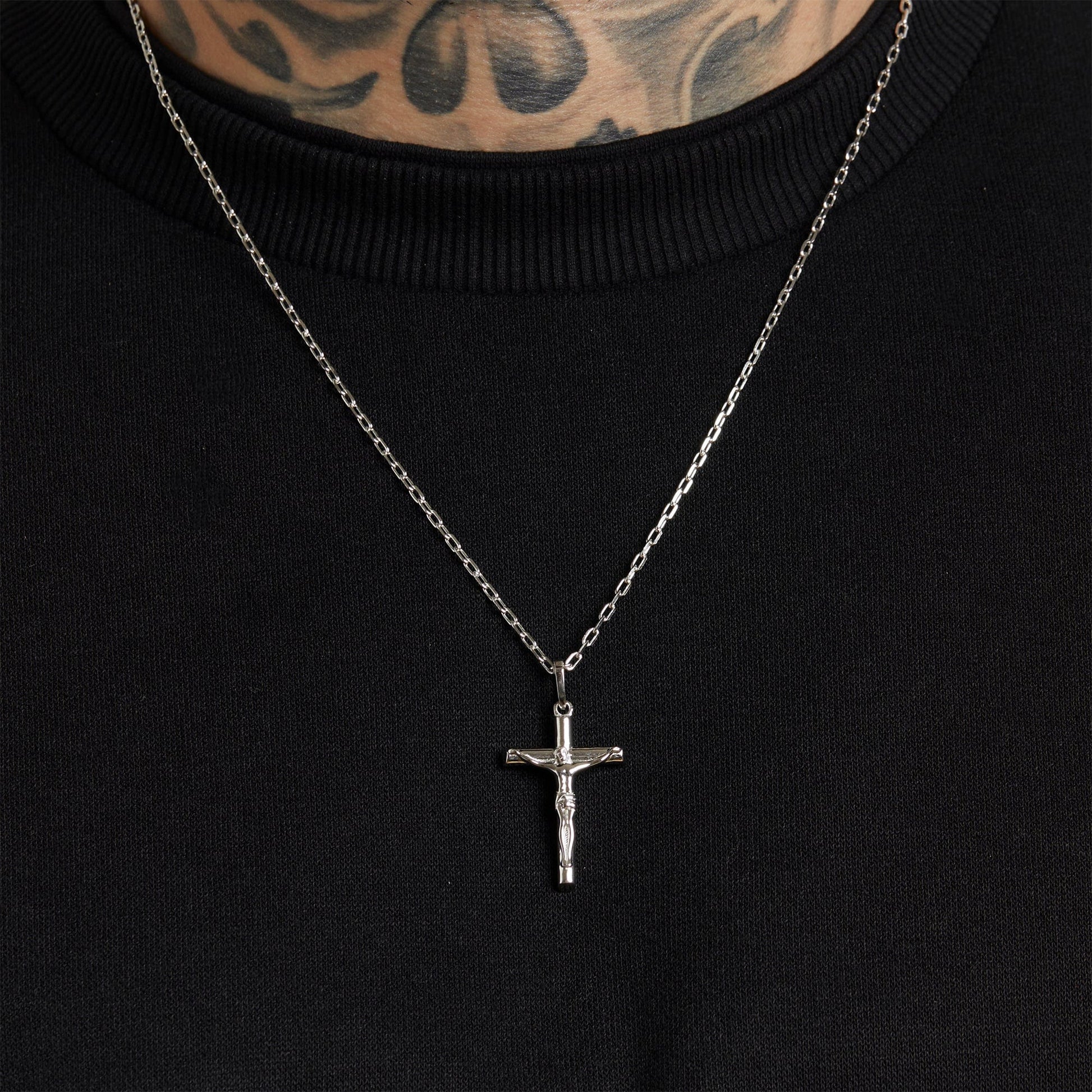 ALL WEAR Crucifix Pendant - White Gold