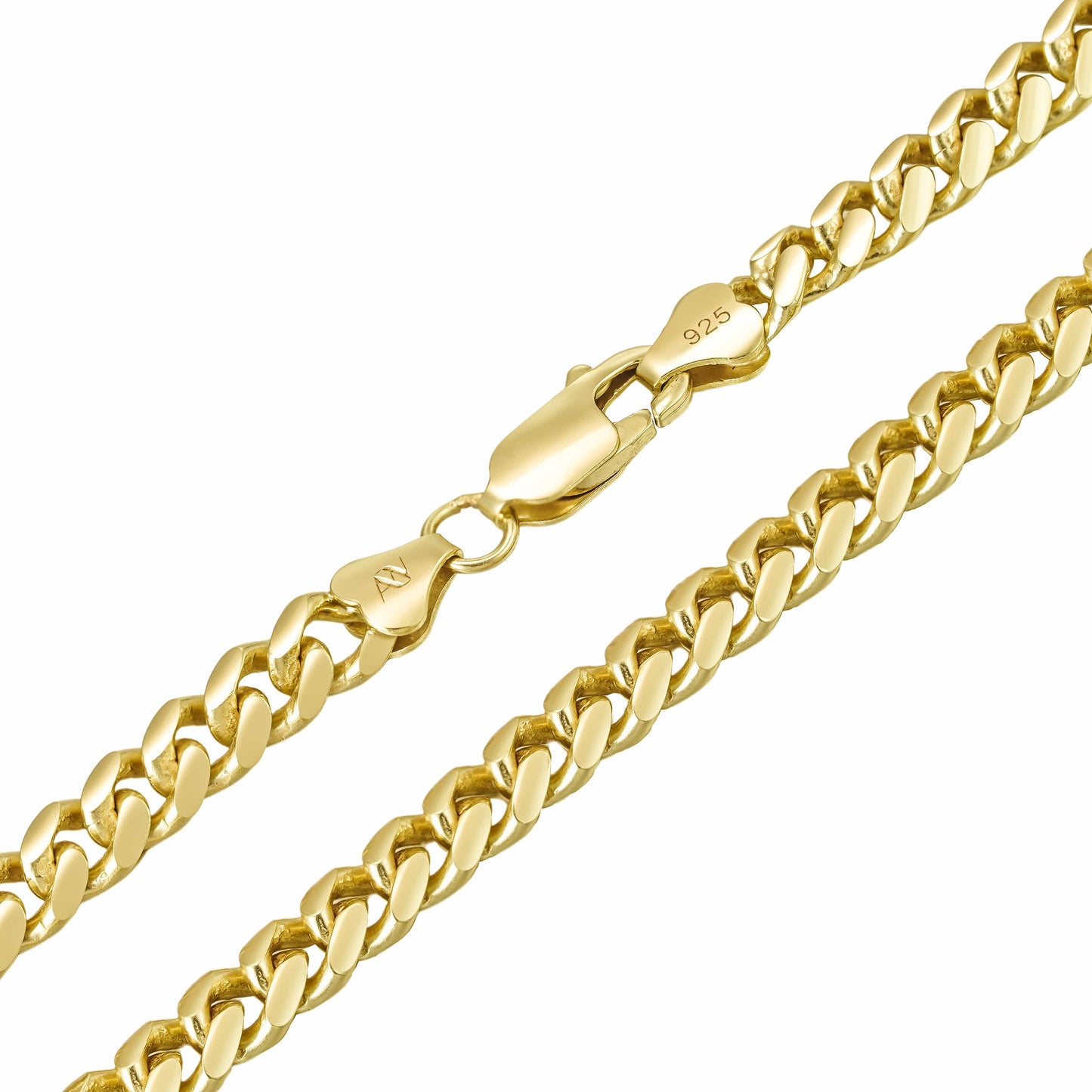 All Wear Jewellery Cuban Bracelet 5mm - Gold