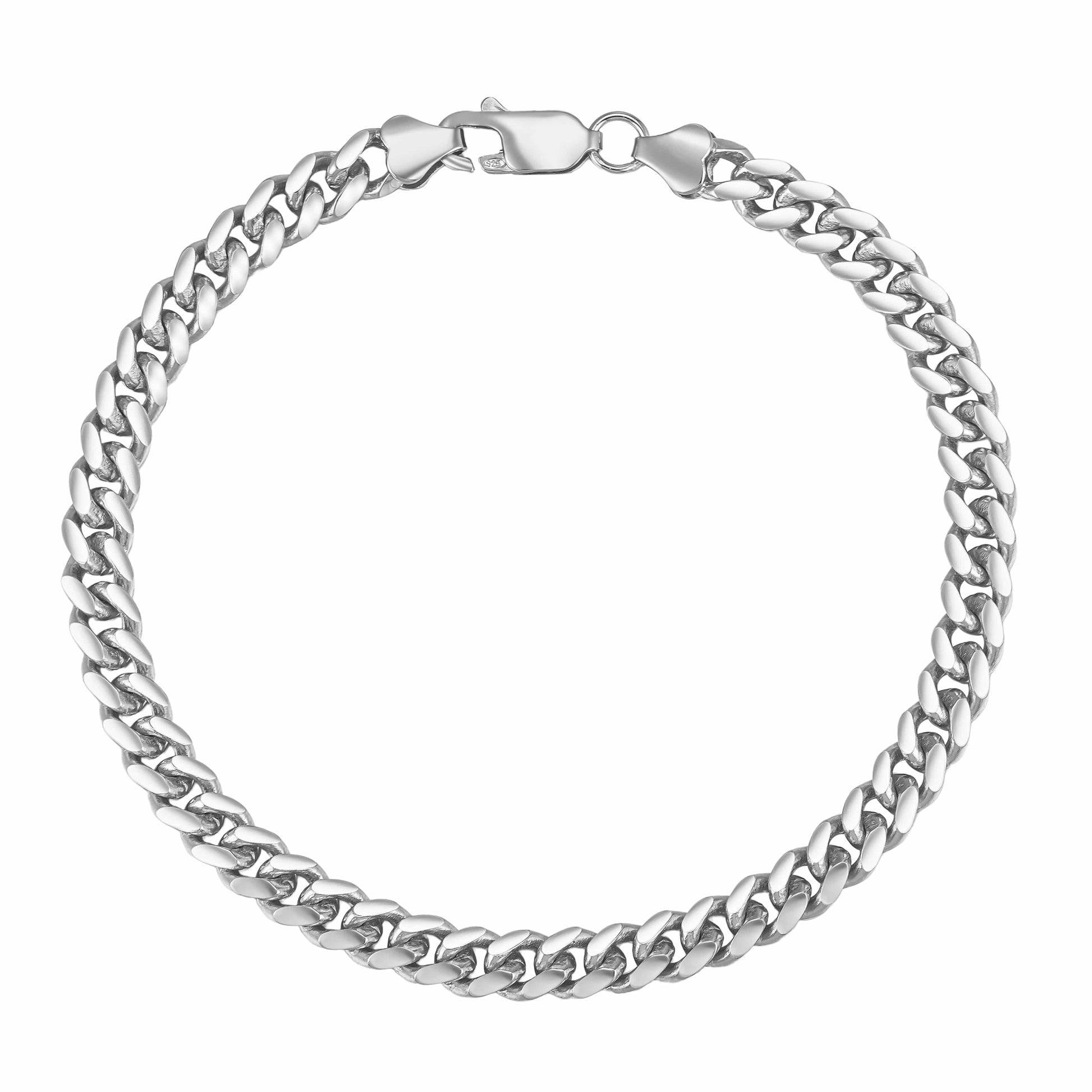 All Wear Jewellery Cuban Bracelet 5mm - Silver