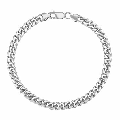 All Wear Jewellery Cuban Bracelet 5mm - Silver