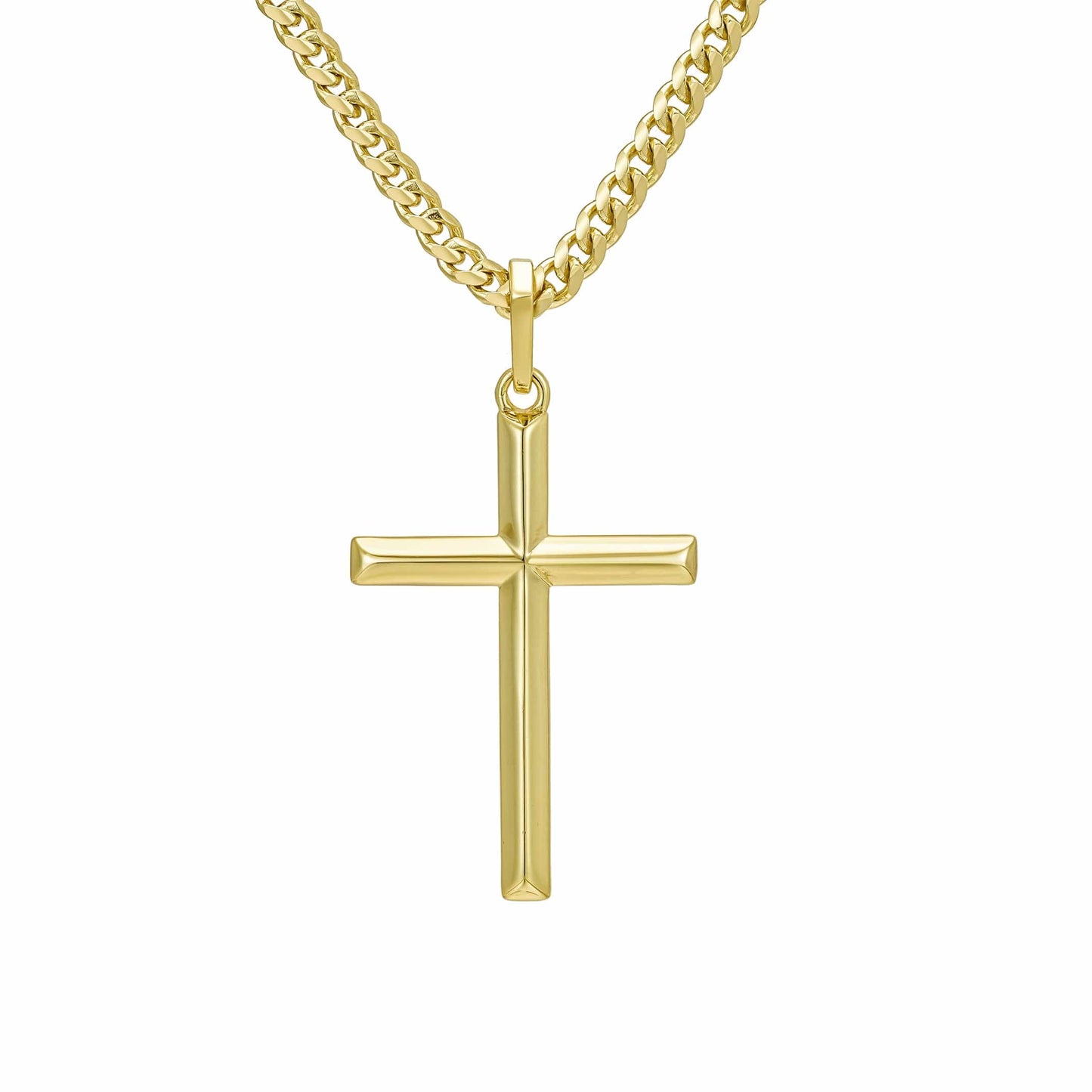 All Wear Jewellery Cuban Cross Pendant - Gold