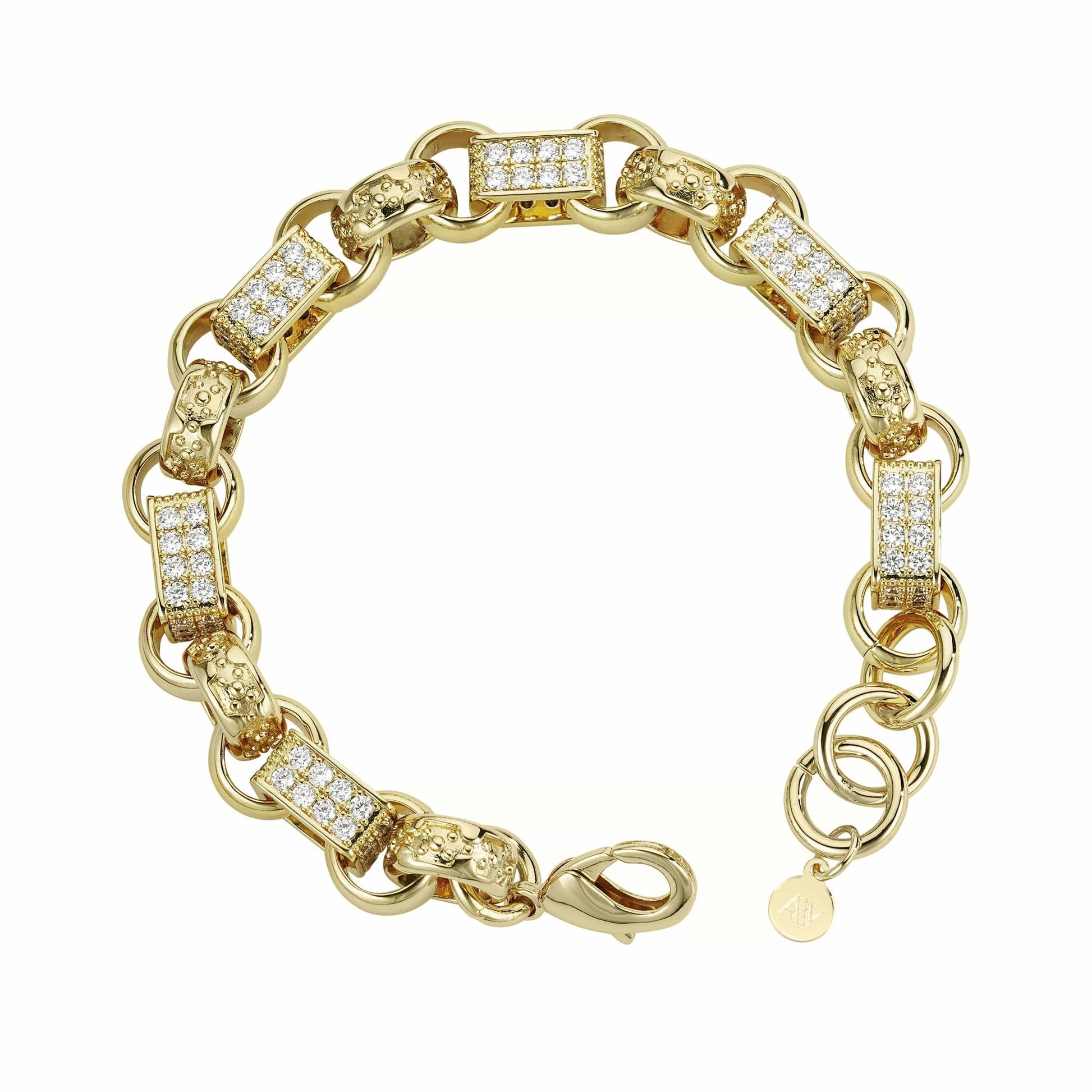 ALL WEAR Diamond Gypsy Link Bracelet 13mm - Gold