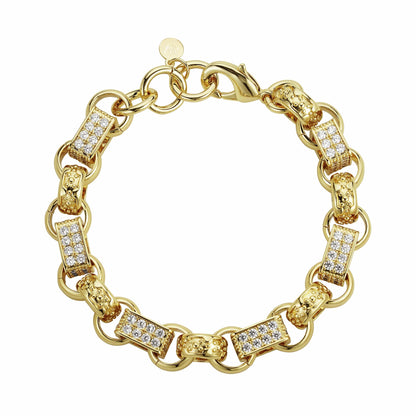 Gold Dipped, CZ Diamonds Diamond Gypsy Link Bundle Set 13mm - Gold