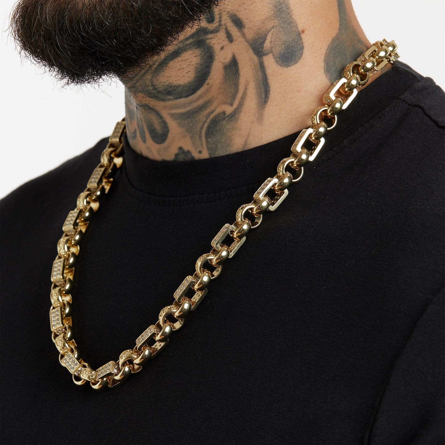 ALL WEAR Diamond Gypsy Link Chain 13mm - Gold