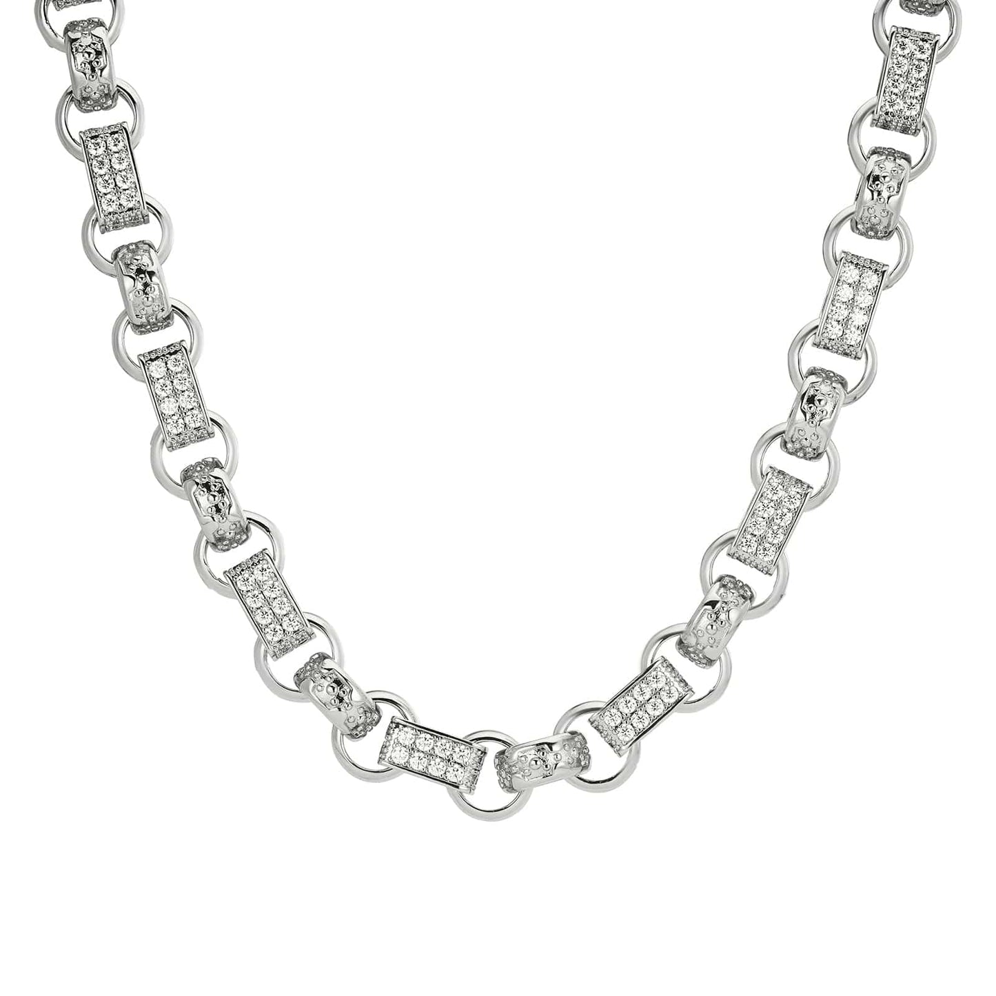 ALL WEAR Diamond Gypsy Link Chain 13mm - White Gold