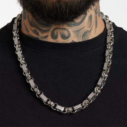 ALL WEAR Diamond Gypsy Link Chain 13mm - White Gold