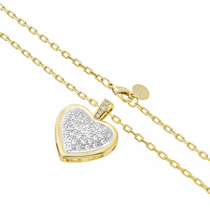 Love in Two-Toned Elegance Diamond Heart Pendant - Gold (Two Toned)