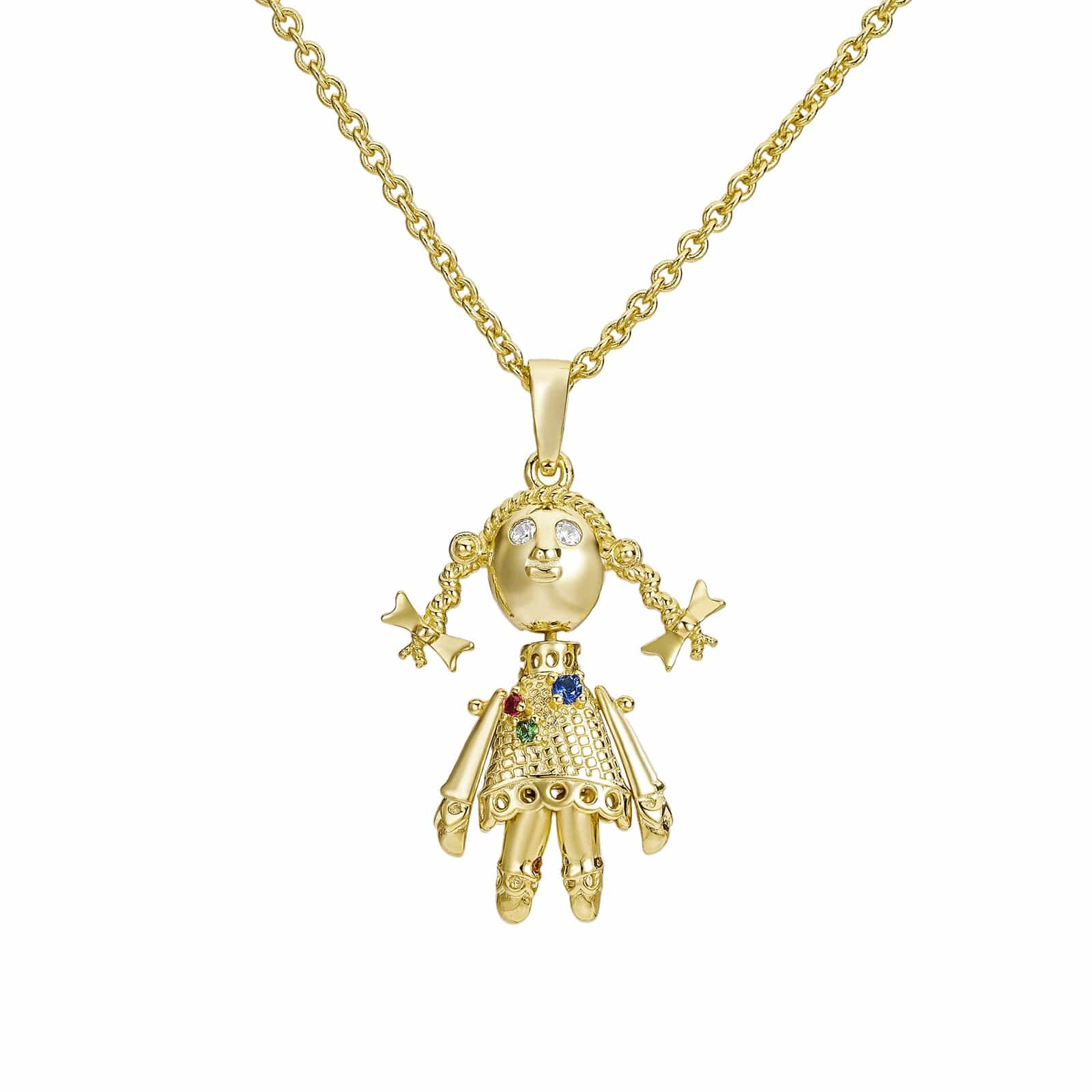 9ct gold rag doll on sale pendant