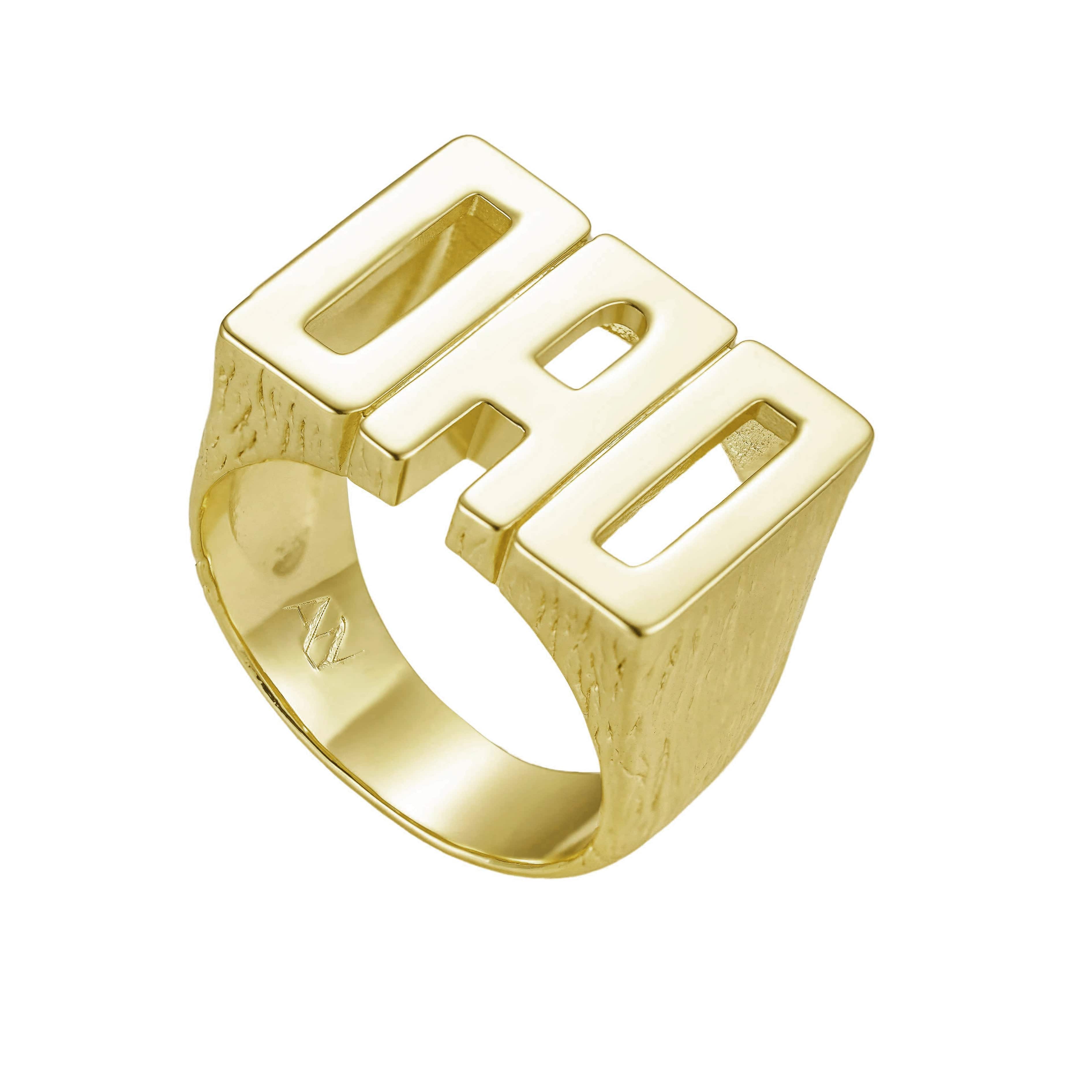 Celebrate Fatherhood Ring Dad Ring - Gold