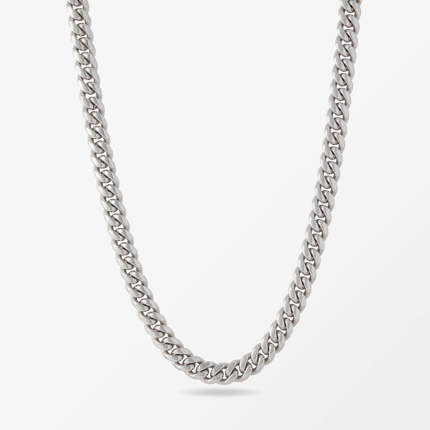 18k White Gold-Bonded CUBAN CHAIN 12MM