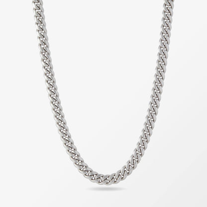 18k White Gold-Bonded CUBAN CHAIN 12MM