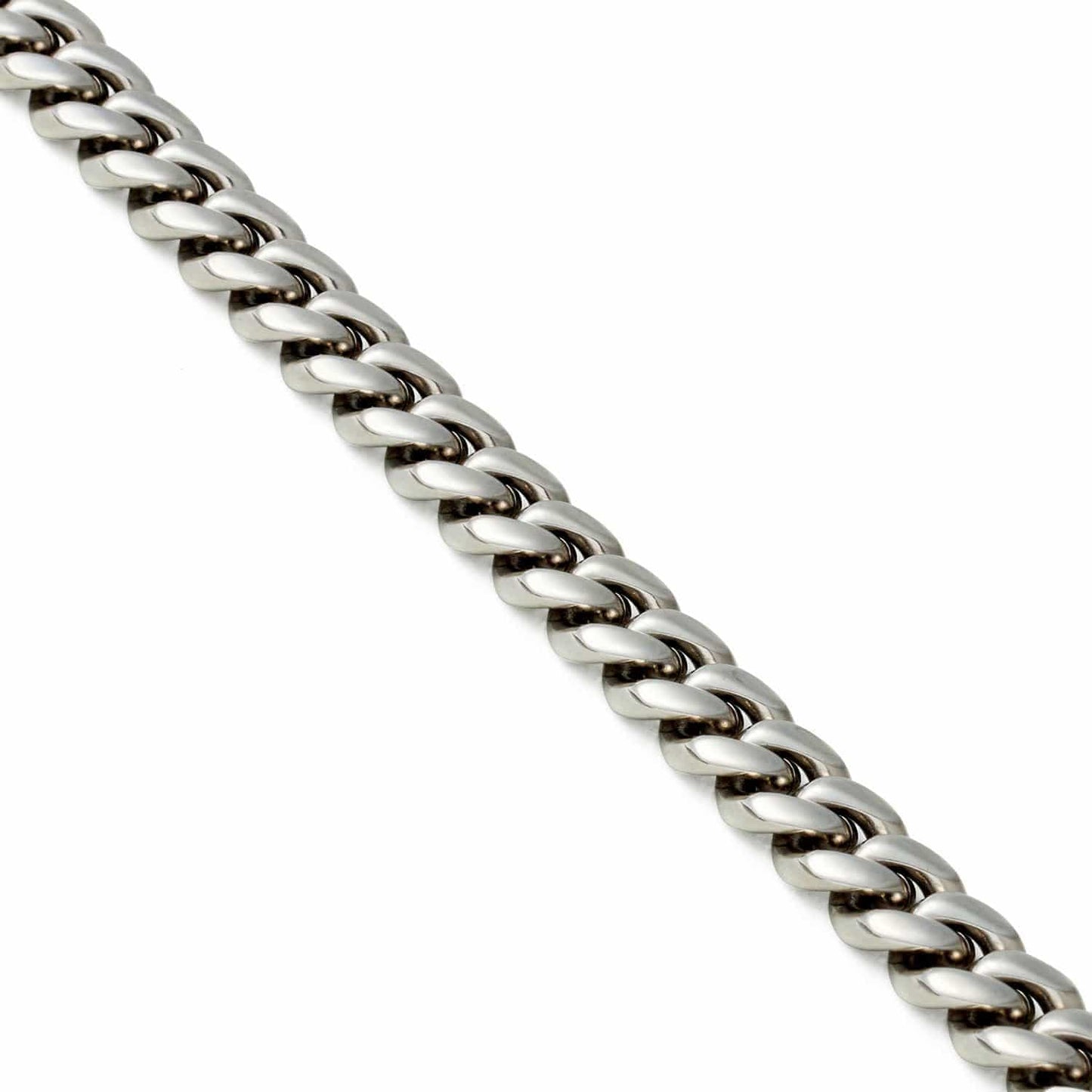 18k White Gold-Bonded CUBAN CHAIN 12MM