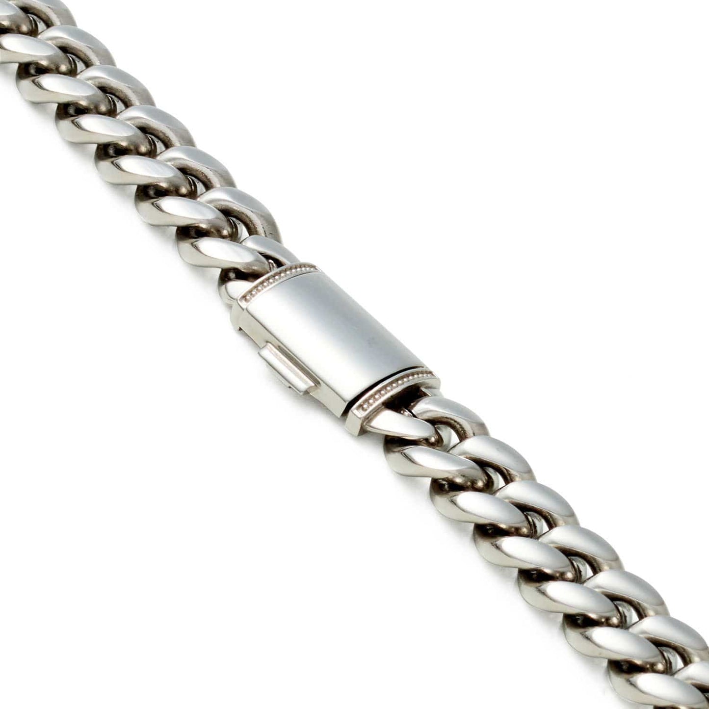 18k White Gold-Bonded CUBAN CHAIN 12MM